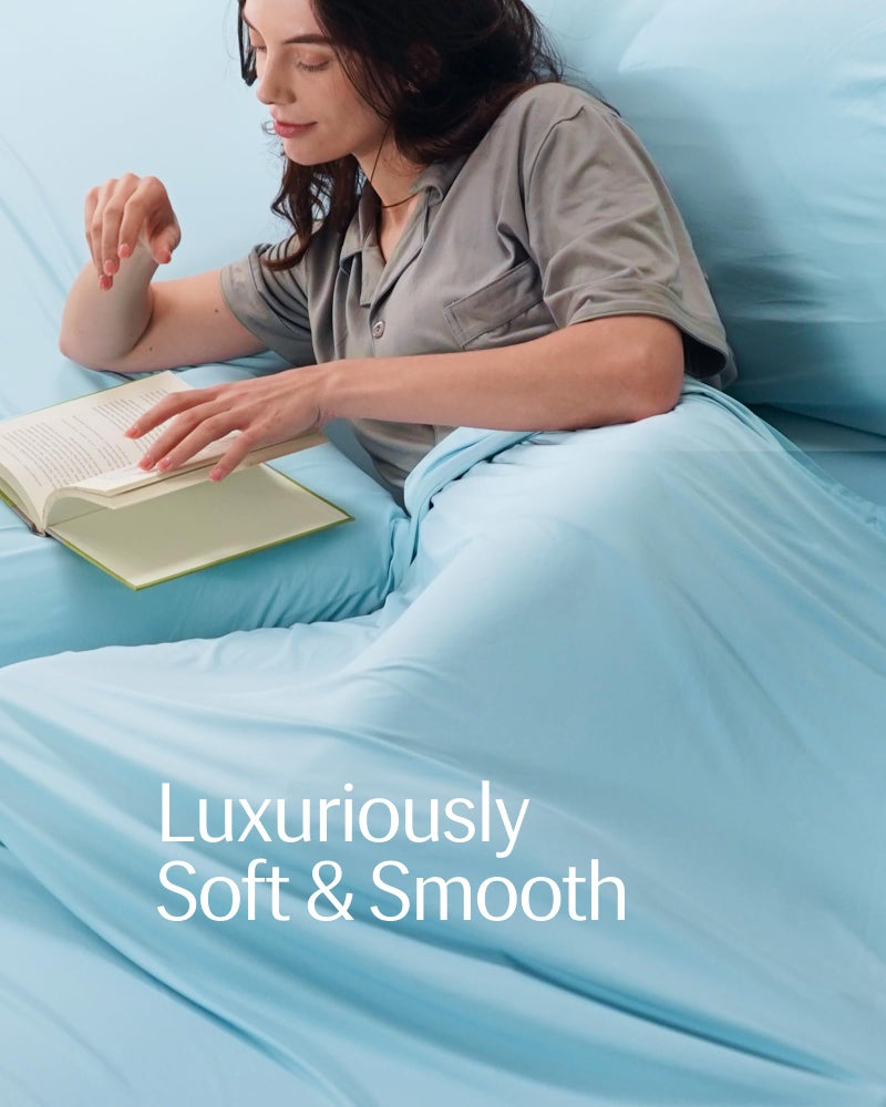 REST® Evercool®+ Top Sheet, Cali King/King Size, Light Blue, 104"X108" (1 Flat Sheet only) - Image 3